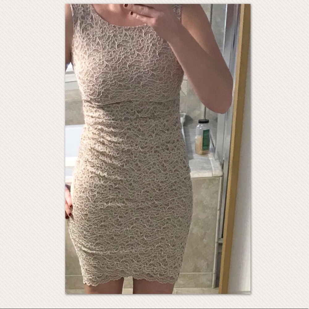 Taupe Lace Jump Apparel Juniors Dress